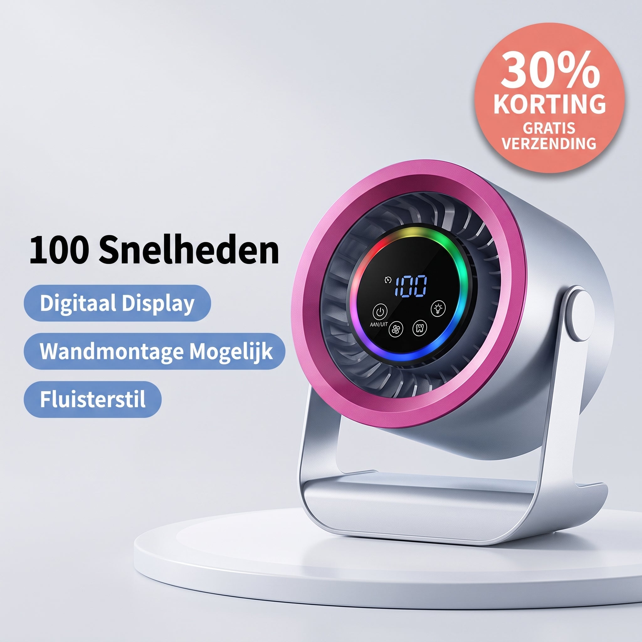 Coziboo™ SilentGlow Bureauventilator
