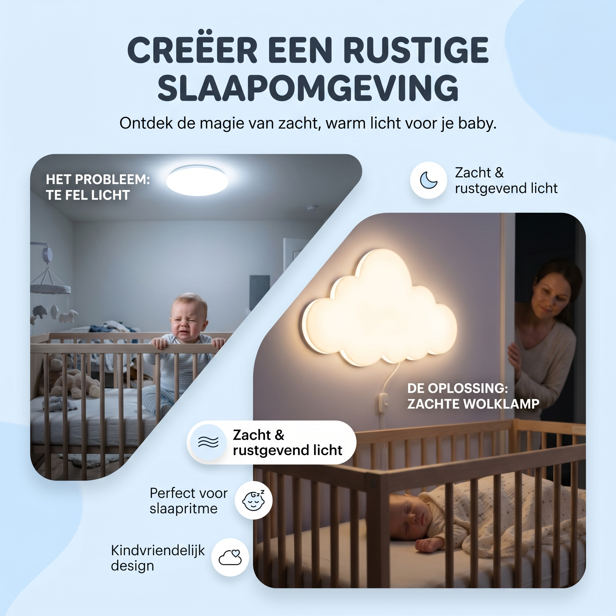 Coziboo Wolk Nachtlampje – Zacht Licht voor Rustige Nachten