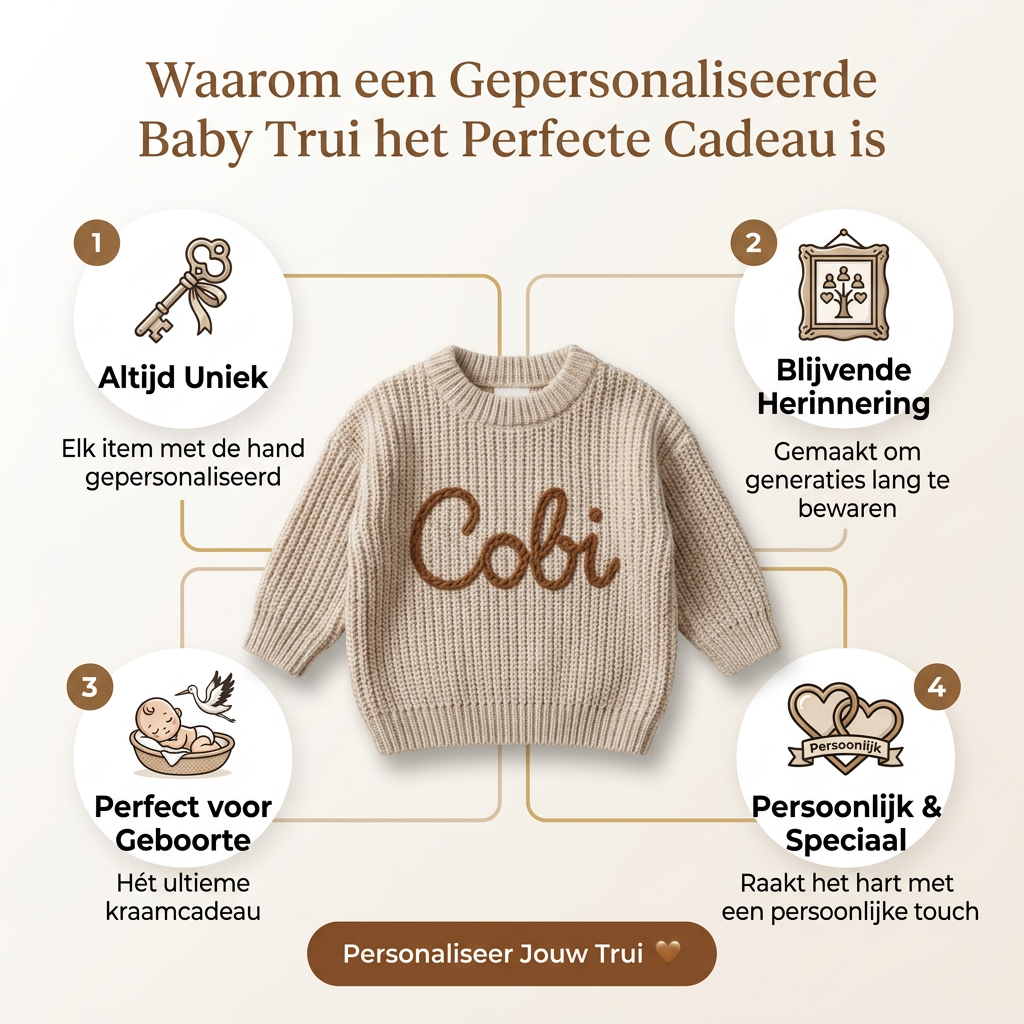 Coziboo Gepersonaliseerde Gebreide Trui – Uniek & Handgemaakt