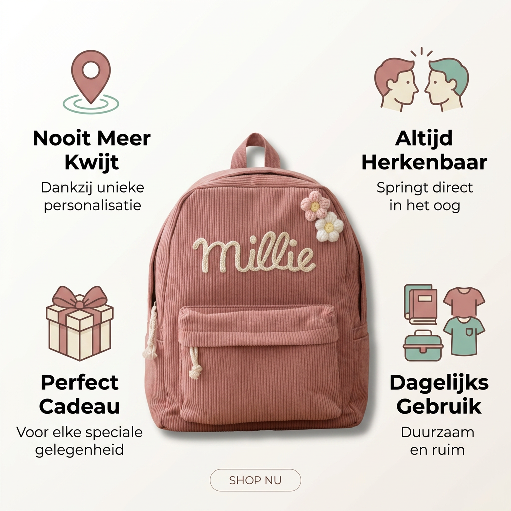 Coziboo Gepersonaliseerde Kinder Rugzak – Lichtgewicht & Uniek met Naam