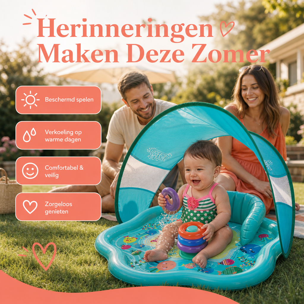 Coziboo Splashy™ – Baby Water Speelmat met Zonnekap