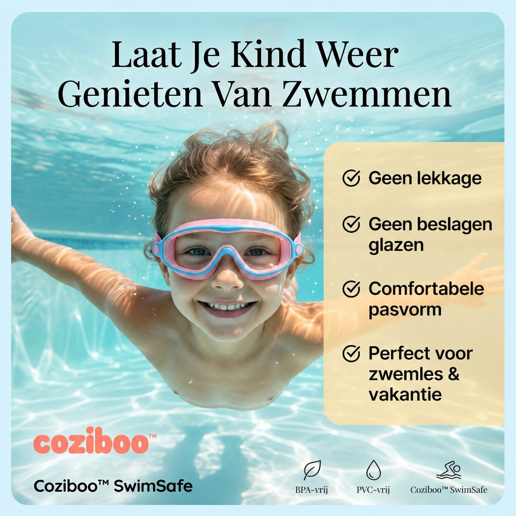 Coziboo™ SwimSafe - De Zwembril Waar Kinderen Graag Mee Zwemmen