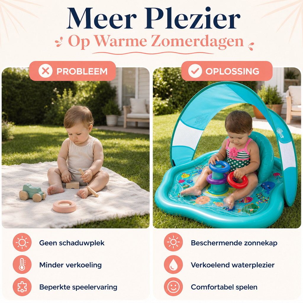 Coziboo Splashy™ – Baby Water Speelmat met Zonnekap