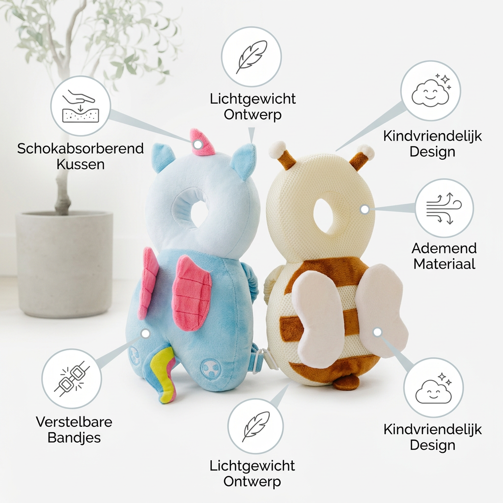 Coziboo Baby Hoofdbeschermer Rugkussen – Veilig Leren Kruipen & Lopen