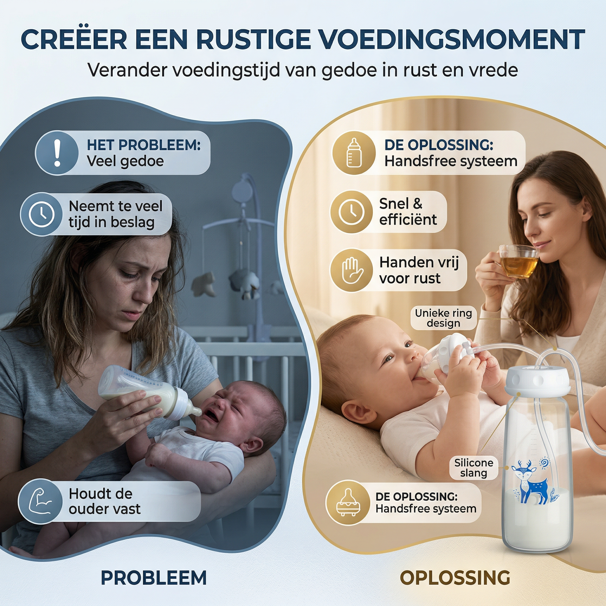 Coziboo Handsfree Babyfles – Anti-Koliek & Comfort Voeden