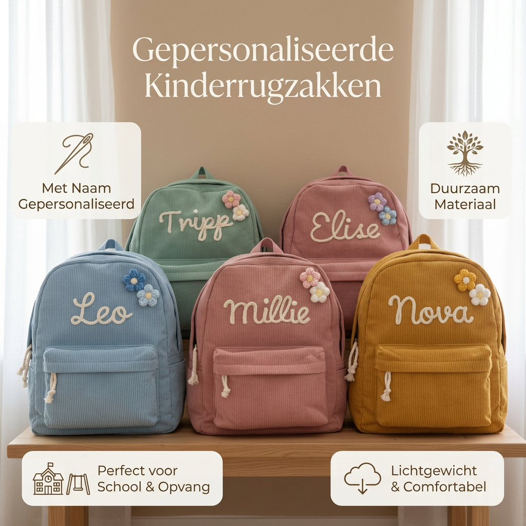 Coziboo Gepersonaliseerde Kinder Rugzak – Lichtgewicht & Uniek met Naam