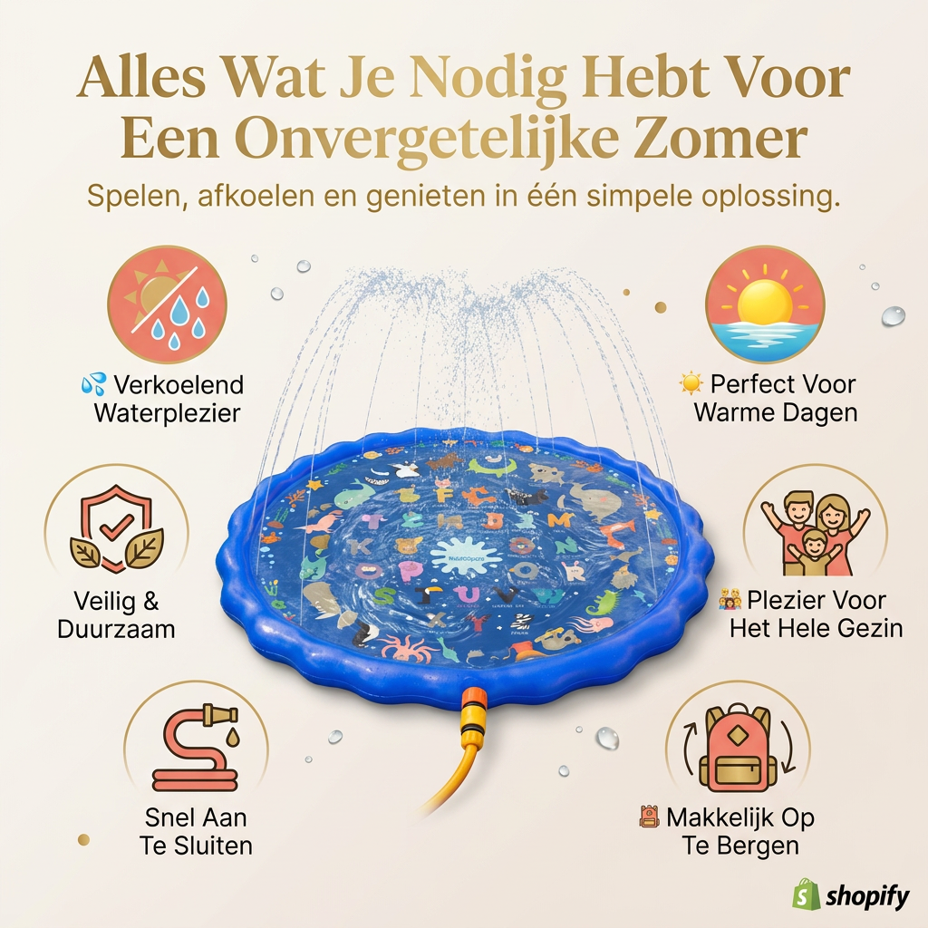 Coziboo AquaSplash™ | Watersproeimat Voor Kinderen