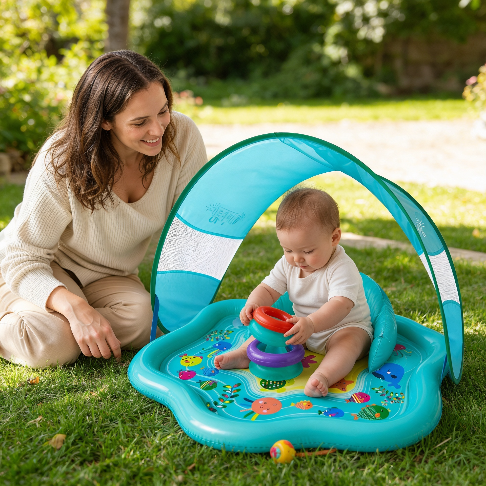 Coziboo Splashy™ – Baby Water Speelmat met Zonnekap