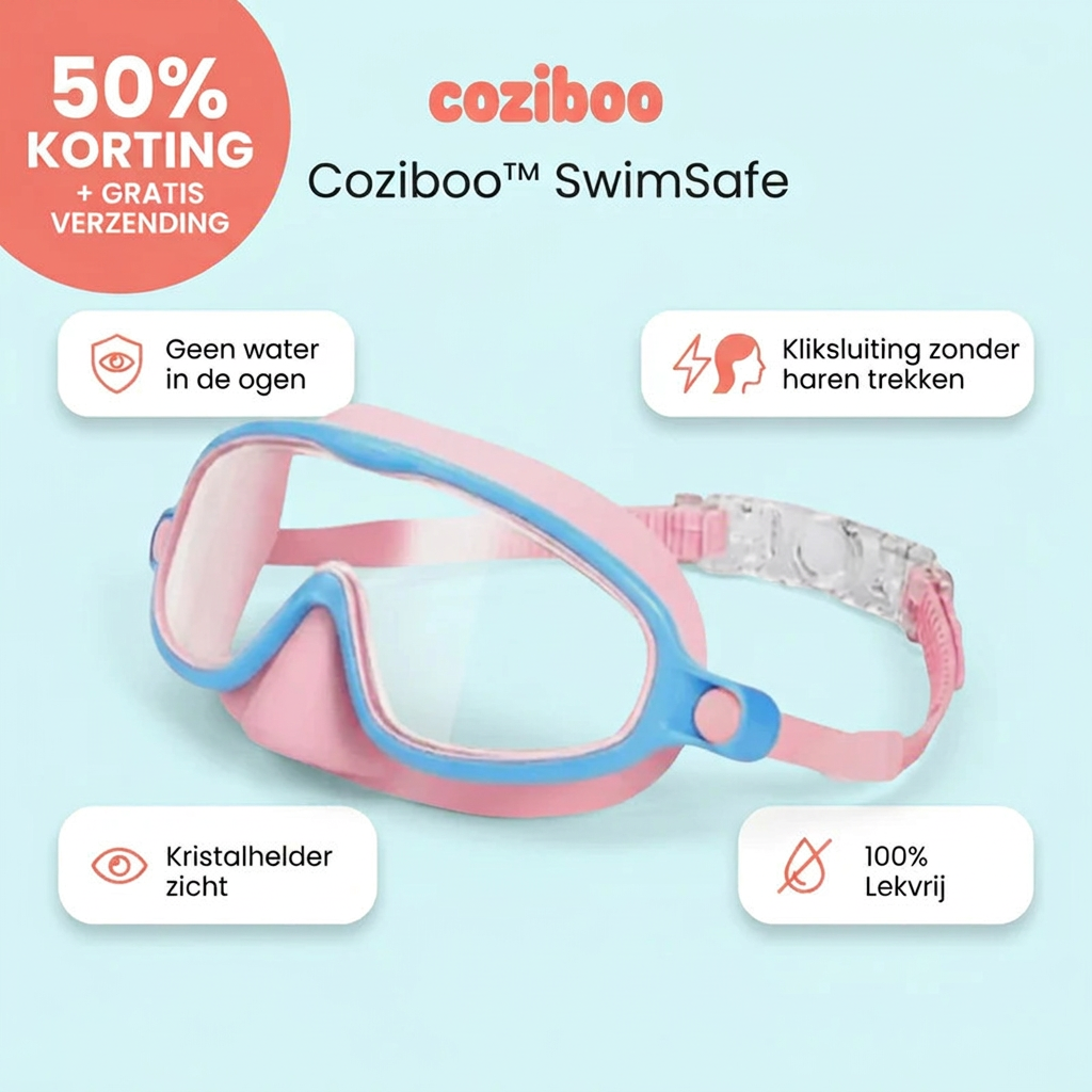 Coziboo™ SwimSafe - De Zwembril Waar Kinderen Graag Mee Zwemmen